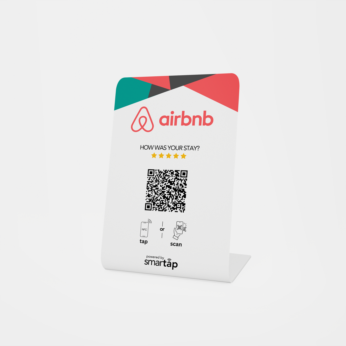 Stand blanco de Airbnb