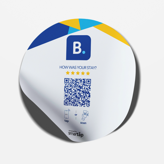 Sticker azul de Booking.com