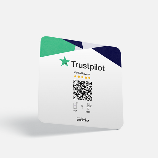 Placa blanca de Trustpilot